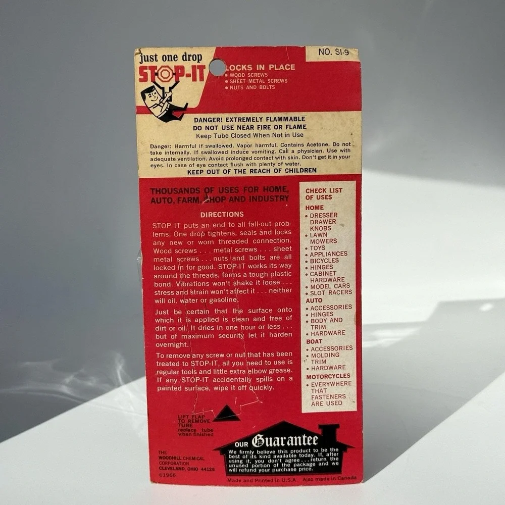 VTG 1966 DuBro‎ STOP-IT Screw Thread Lock Compound NIP ¾ oz – USA Made